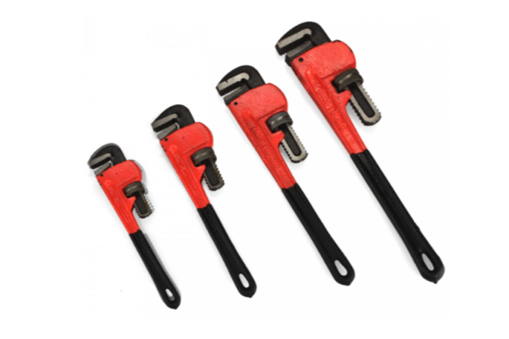 4 PC Heat Treated Pipe Wrench Set